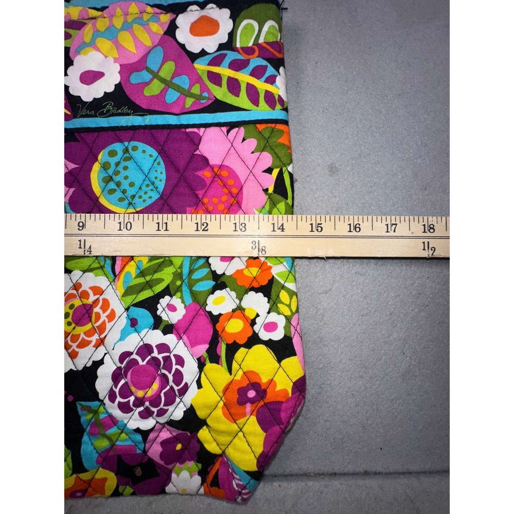 Vera Bradley Rhythm and Blues Floral Quilted Cotton Tote Shoulder Bag Toggle - Picture 8 of 10